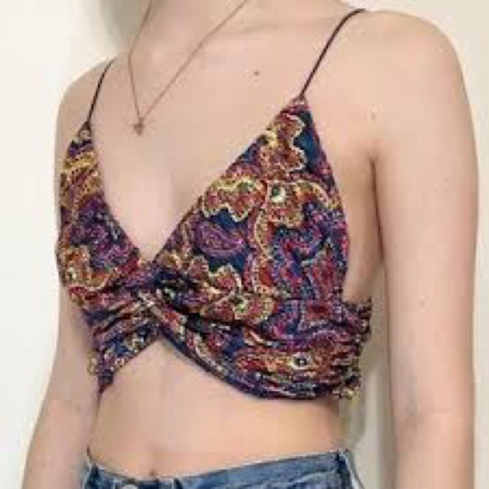 Urban‎ Outfitters Multicolor Paisley Cropped Camisole Size S